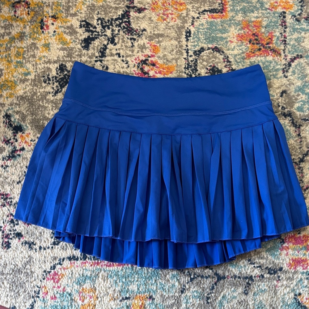 Goldhinge Blue Pleated Women's Skirt